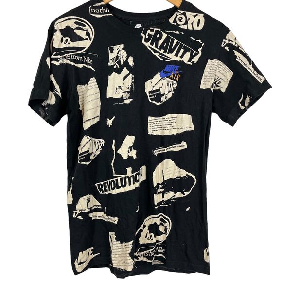 Nike Air Mens Black Legacy Double Sided All Over Print Graphic Tee Shirt sz S - Picture 1 of 16